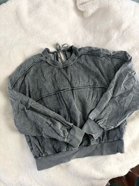 Women's Washed Charcoal Pullover Sweater